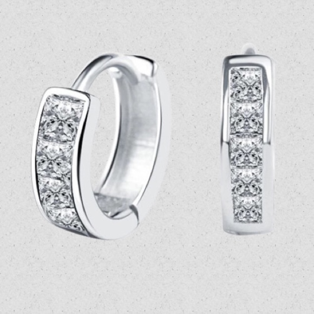 NIB Women Silver Hoop Earrings